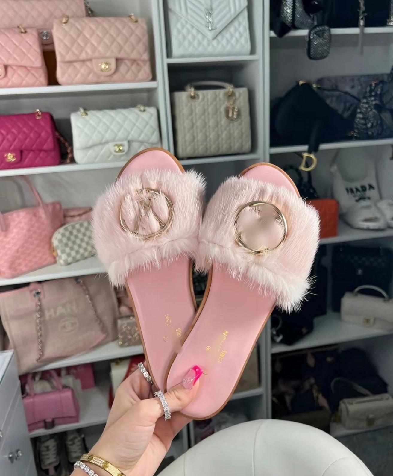 LV Fluffy Sandals