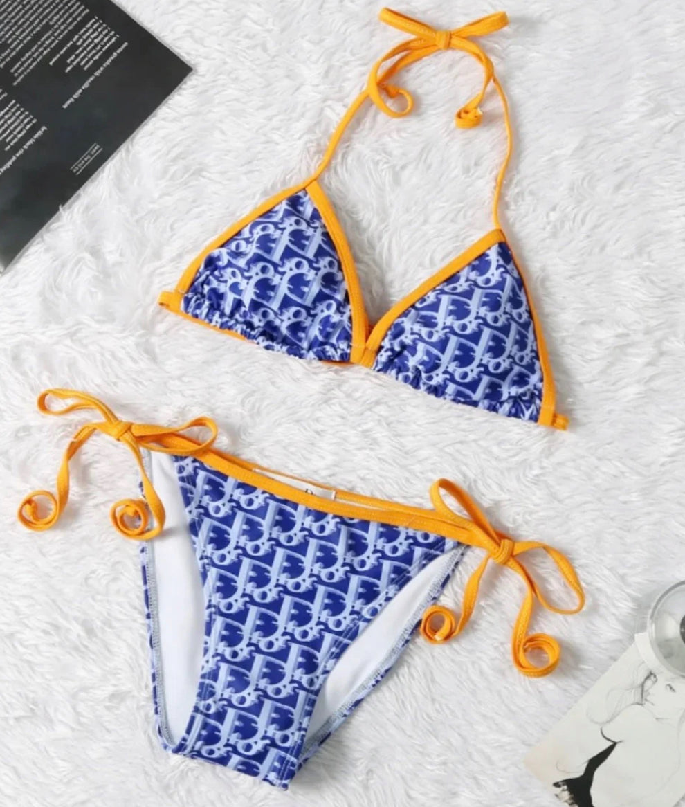 Navy & Orange Bikini