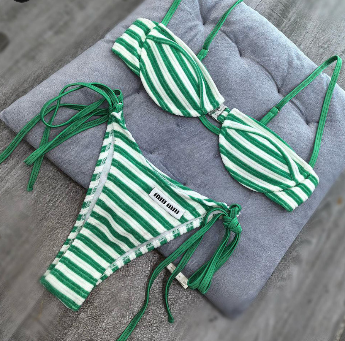 Green Stripes Bikini