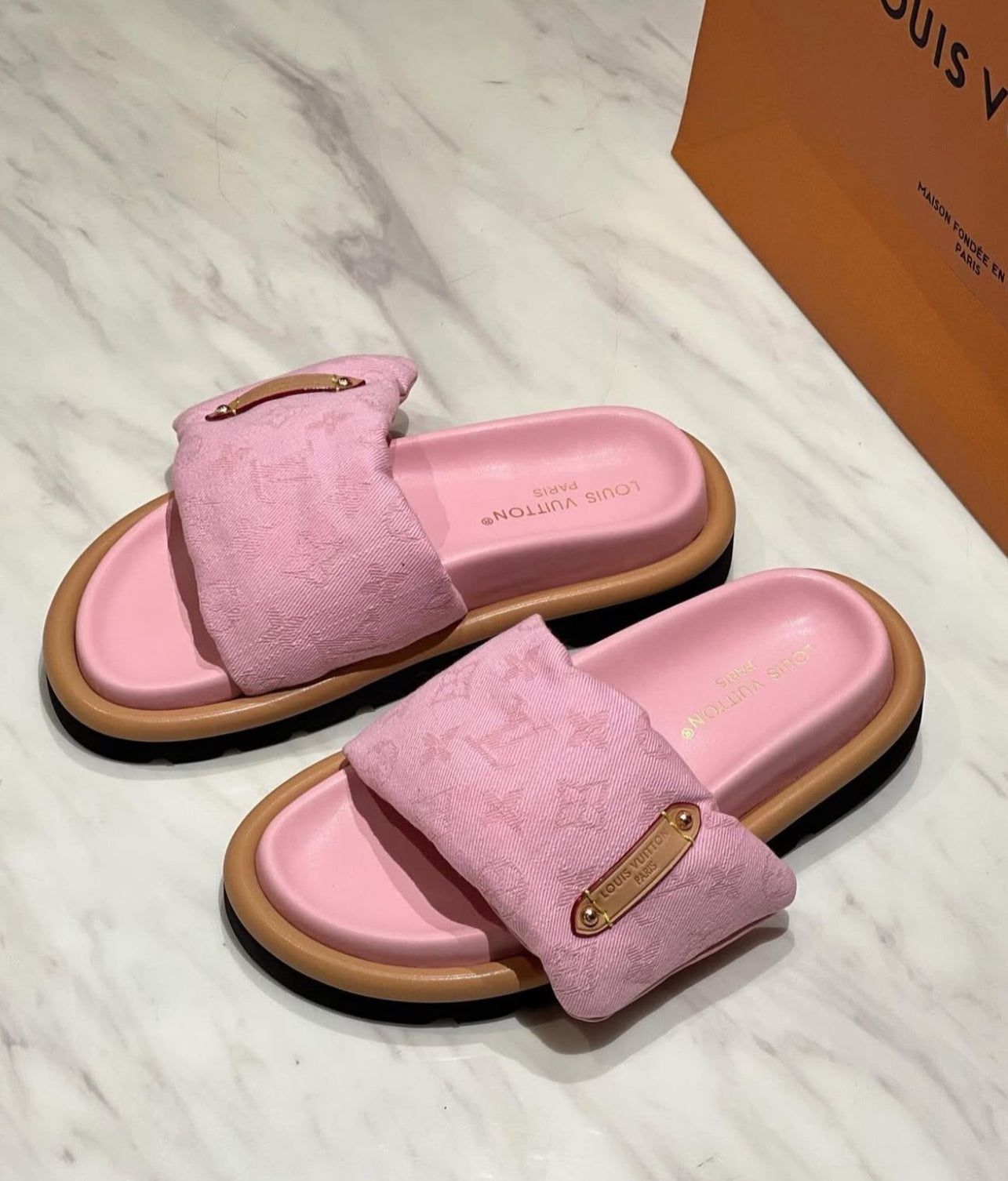 Pillow Sandals Denim Pink