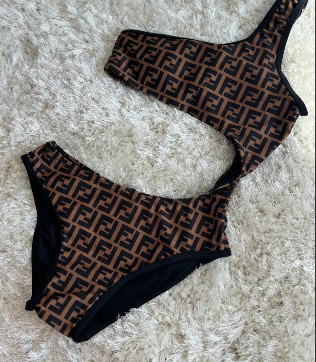 Brown Open Swimsuit
