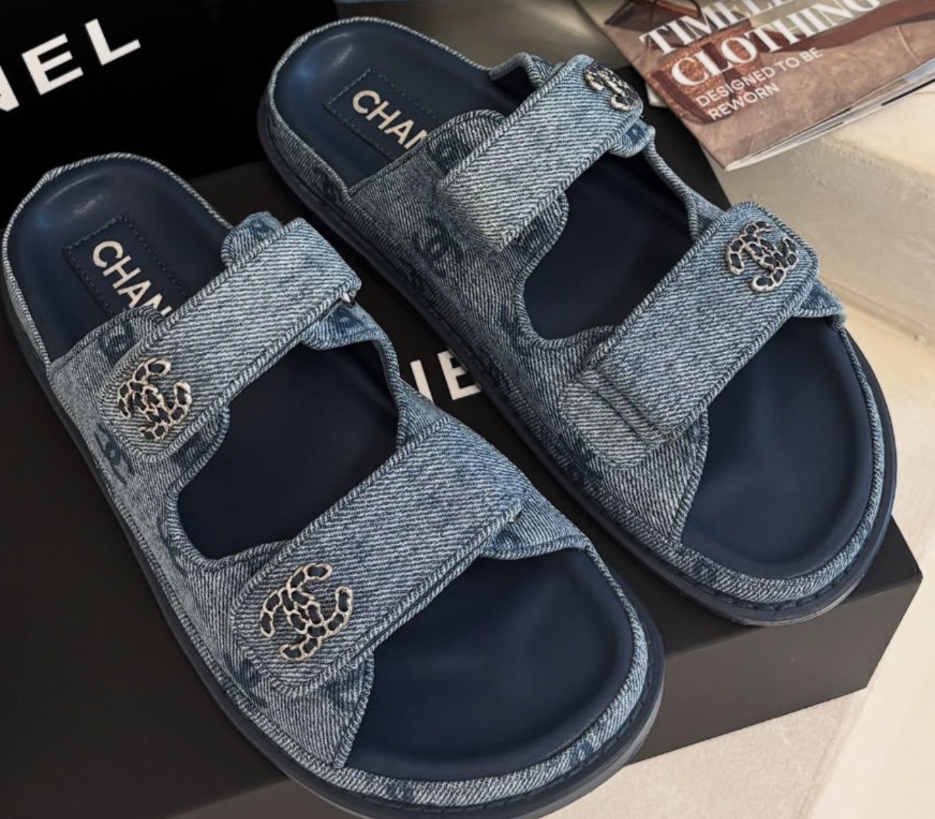 C Denim Sandals