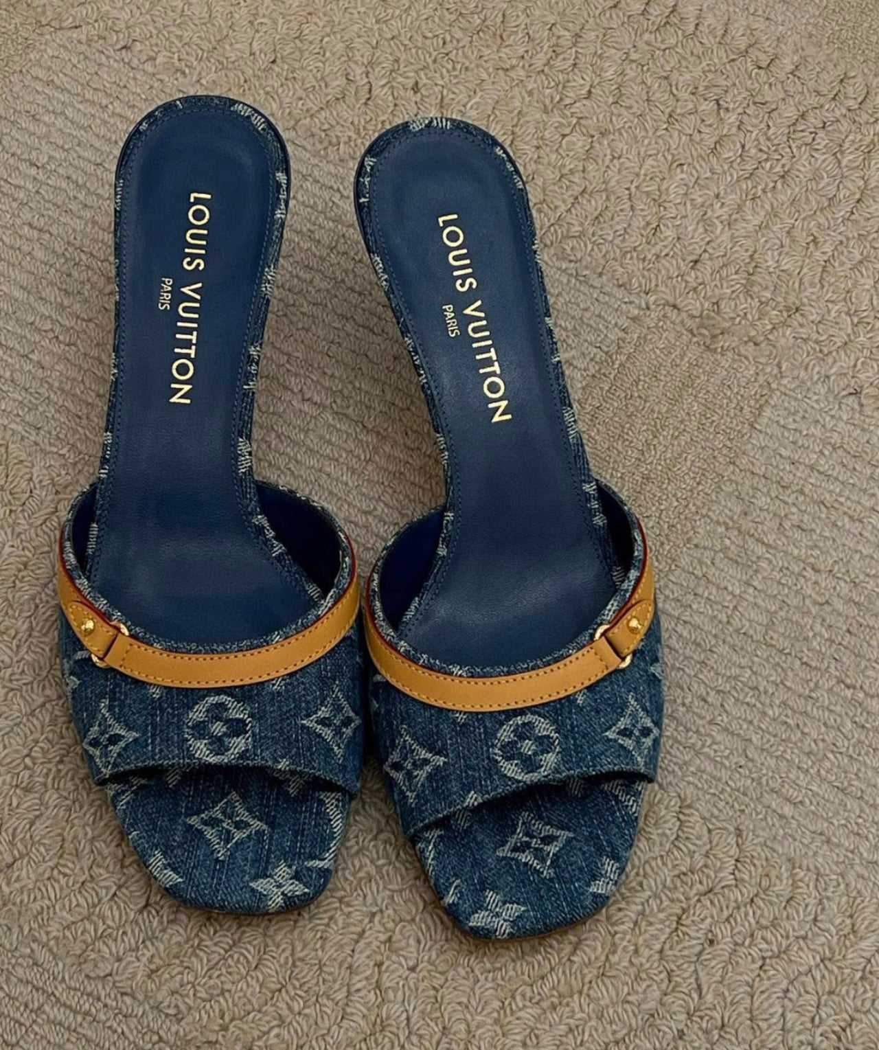 LV Dark denim heels