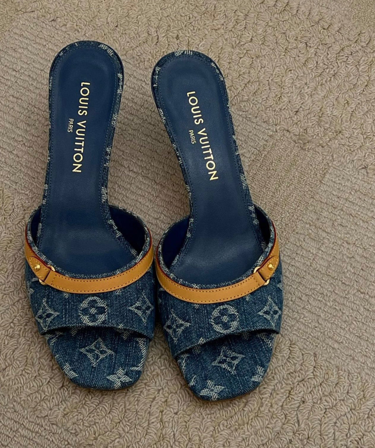 LV Dark denim heels
